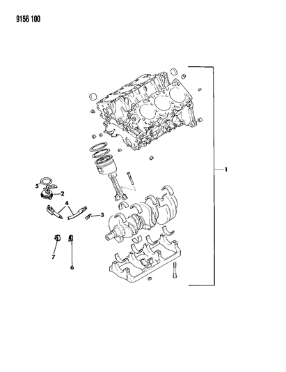 1989 Dodge Dynasty Short Engine Diagram