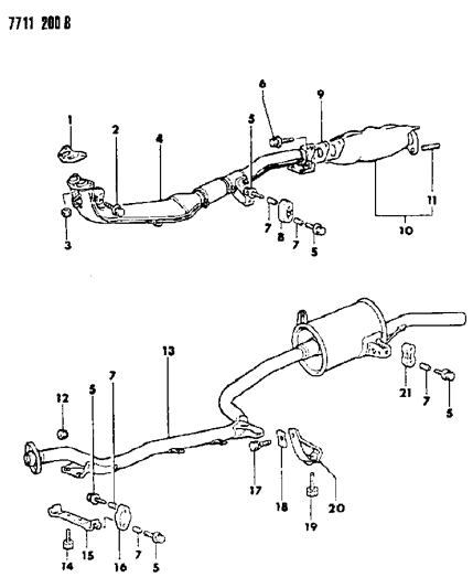 1988 Dodge Colt Exhaust System Diagram 3