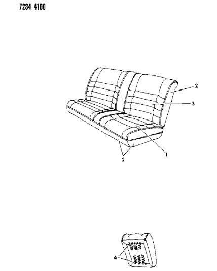 1987 Chrysler LeBaron Base Rear Seat Diagram 7