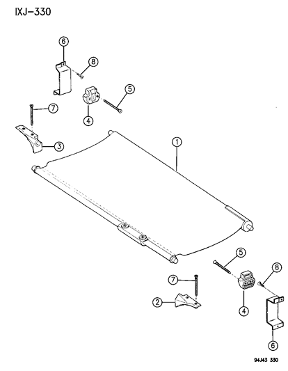 1995 Jeep Cherokee Cover, Cargo Diagram