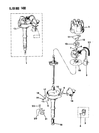 1990 Jeep Grand Wagoneer Cap-DISTRIBUTO Diagram for J3230757