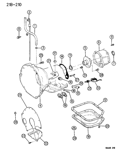 1995 Jeep Wrangler Case & Related Parts Diagram 2