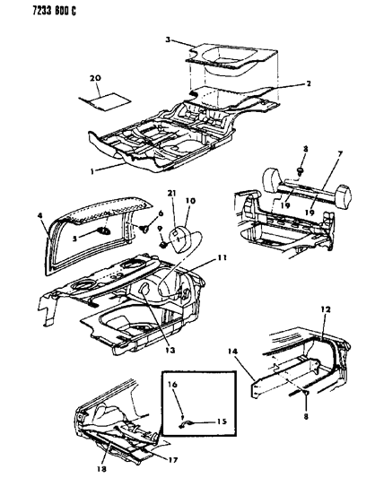 1987 Chrysler LeBaron Premium Carpet & Silencers Diagram