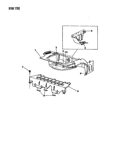 1989 Dodge Shadow Floor Pan Rear Diagram