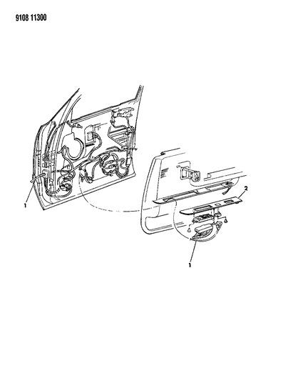 1989 Dodge Dynasty Wiring & Switches - Front Door Diagram
