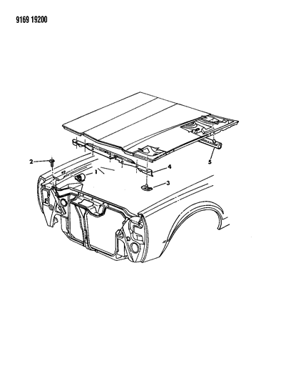 1989 Chrysler Fifth Avenue Bumpers & Plugs, Fender, Hood Diagram