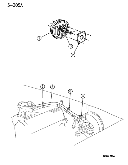 1996 Dodge Dakota Booster - Power Brake Diagram