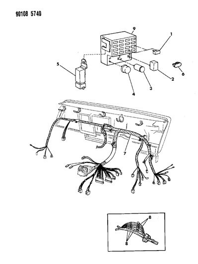 1990 Chrysler LeBaron Wiring - Instrument Panel Diagram