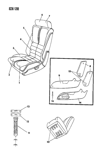 1988 Dodge Daytona Front Seat Diagram 3