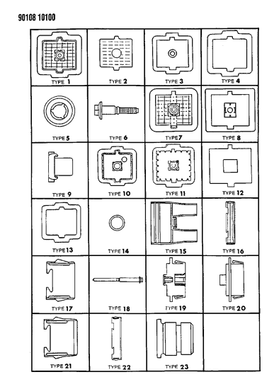 1990 Chrysler TC Maserati Bulkhead Connectors & Components Diagram