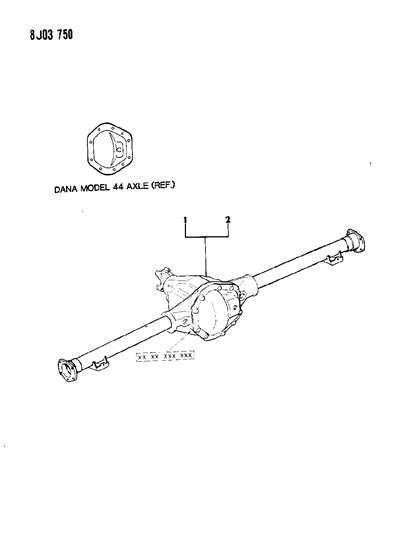 1988 Jeep Comanche Axle Assembly, Rear Diagram 2