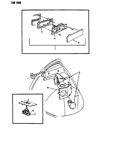 1987 Dodge Omni Lamps - Cargo-Dome-Courtesy Diagram