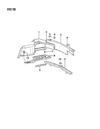 1989 Chrysler Conquest Trunk Trim Diagram