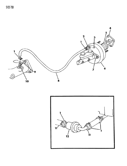 1985 Chrysler LeBaron Base Booster, Power Brake Diagram