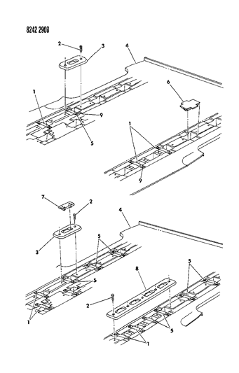 1988 Dodge Grand Caravan Seat - Rear Attachments Floor Pan Diagram