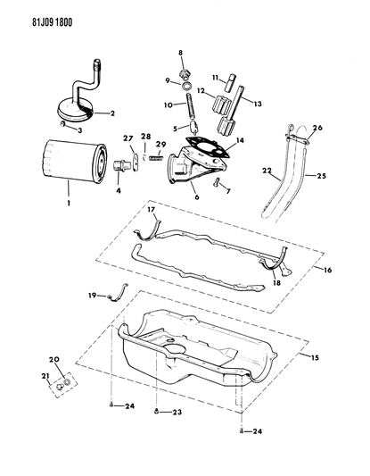 1986 Jeep J10 Tube-Oil Level Diagram for J3190848