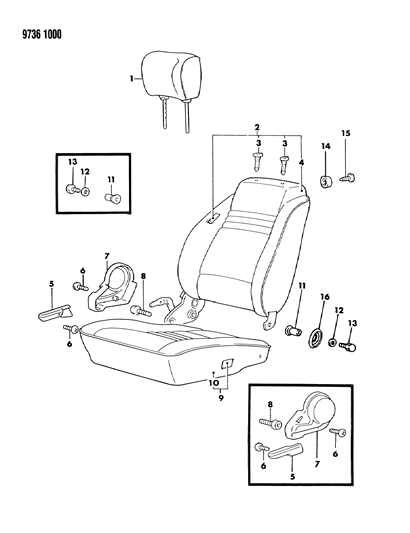 1989 Dodge Ram 50 Front Seat Bucket Diagram