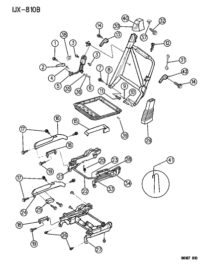 1996 Chrysler Sebring Front Seat Cover Left Diagram for 4863941