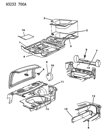 1993 Chrysler LeBaron Carpet & Silencers Diagram