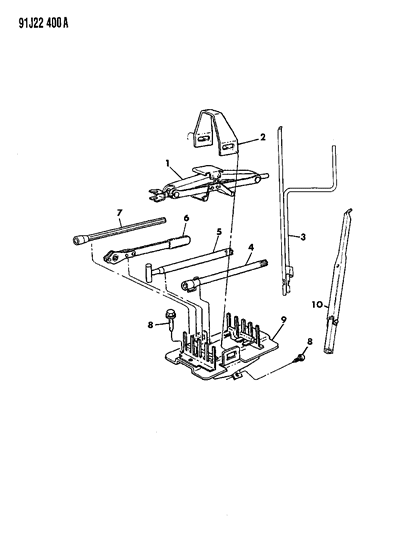 1992 Jeep Wrangler Jack & Mounting Diagram