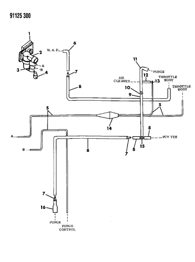 1991 Chrysler LeBaron Emission Hose Harness Diagram 1