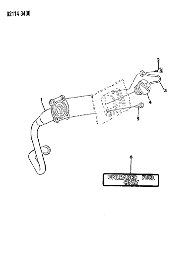 1992 Chrysler LeBaron Fuel Tank Filler Tube Diagram