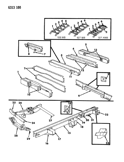 1986 Dodge Ram Van Frame Diagram 1