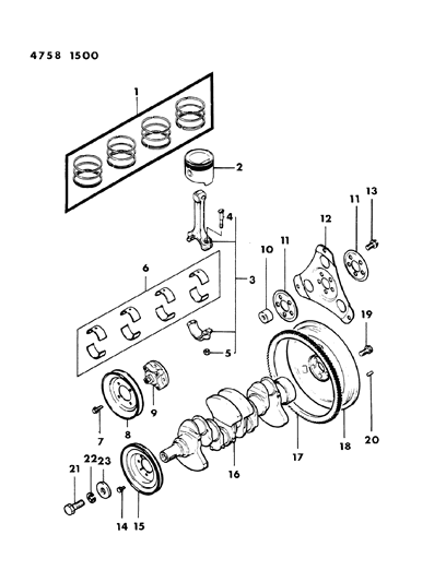 1984 Dodge Colt Bushing Diagram for MD011845