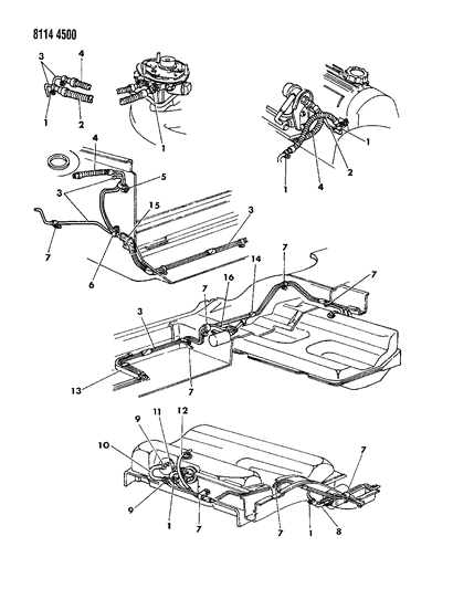 1988 Chrysler Town & Country Fuel Lines Diagram