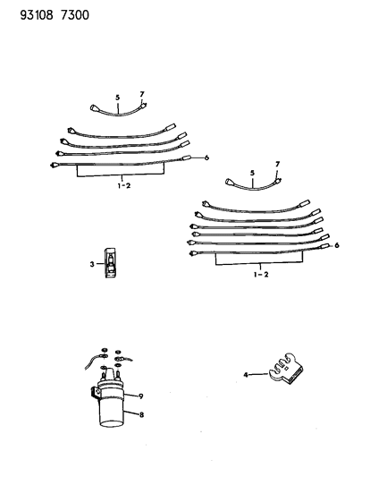 1993 Dodge Daytona Spark Plugs, Ignition Cables And Coils Diagram