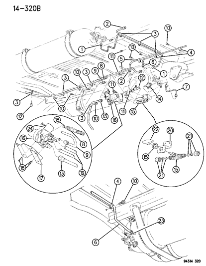 1994 Dodge Ram Van Tube-Fuel Pressure Regulator Diagram for 52127559