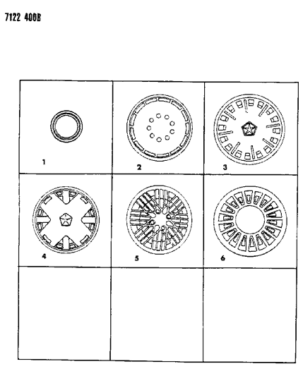 1987 Dodge Aries Wheels & Covers Diagram