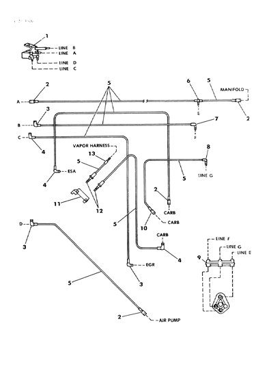 1985 Dodge Ram Wagon EGR Hose Harness Diagram 2