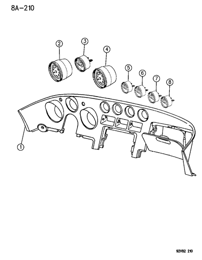 1992 Dodge Viper Gauges & Cluster Diagram