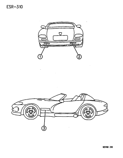 1995 Dodge Viper Decals & Tapes Viper Diagram