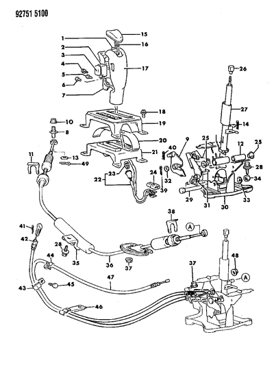 1992 Dodge Stealth Controls, Gearshift Diagram 5