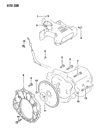 1991 Dodge Ram 50 Mounting Bolts & Brackets Diagram 1