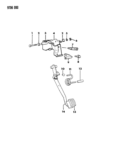 1989 Chrysler Conquest Clutch Pedal Diagram