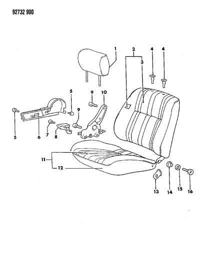 1992 Dodge Colt Front Seat Diagram 4