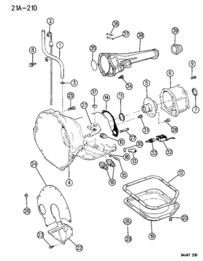 1996 Jeep Cherokee Gauge-Oil Oil Level Gauge-Cap Diagram for 53003661