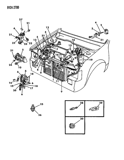 1989 Dodge Omni Plumbing - A/C & Heater Diagram
