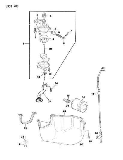 1987 Dodge Dakota Engine Oiling Diagram 1