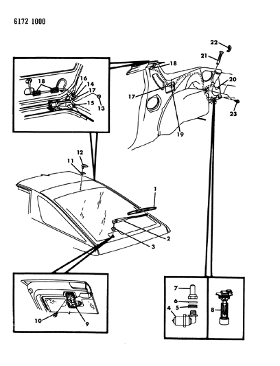 1986 Dodge Daytona Liftgate Wiper & Washer System Diagram