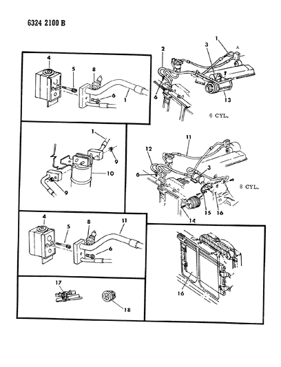 1986 Dodge W350 Plumbing - A/C Diagram