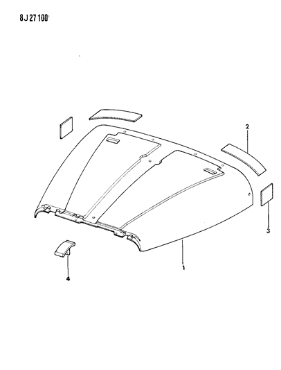 1989 Jeep Wrangler Insulation Cowl & Hood Diagram