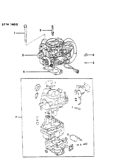1985 Dodge Colt Carburetor & Gasket Set Diagram 1