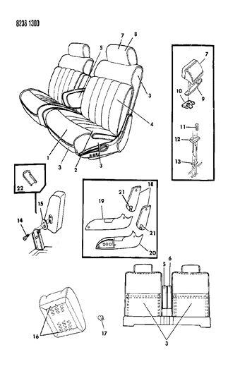 1988 Dodge 600 Front Seat Diagram 1