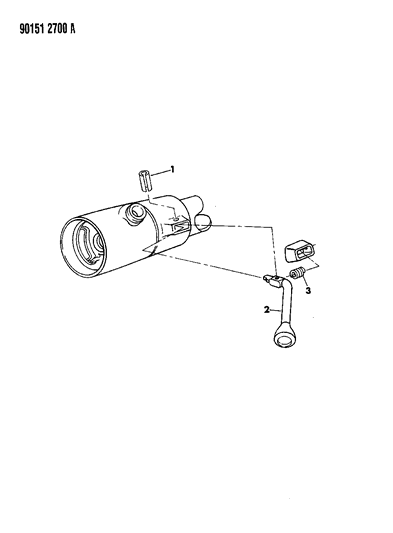 1990 Dodge Shadow Lever - Column Shift & Indicator Diagram