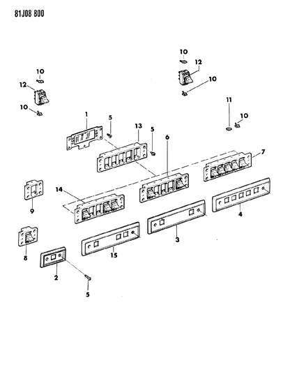 1984 Jeep J10 Switches - Windows & Door Locks Diagram