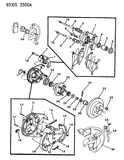 1993 Chrysler LeBaron ADJUSTER-Brake Adjusting Screw Diagram for 4509504